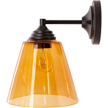 Artistic Weavers Lionel Amber Glass 1-light Wall Sconce - 11H x 7.875W x 9.875D