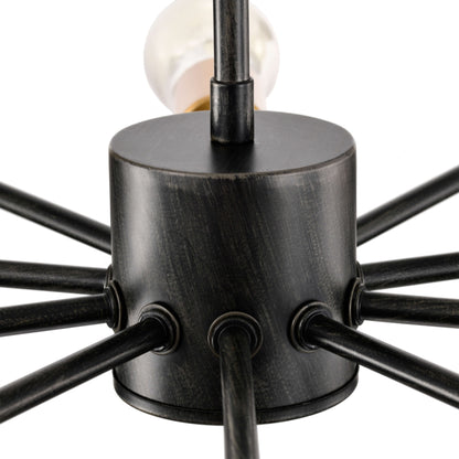 Lorena Antique Black and Metallic Gold Sputnik 10-Light Chandelier