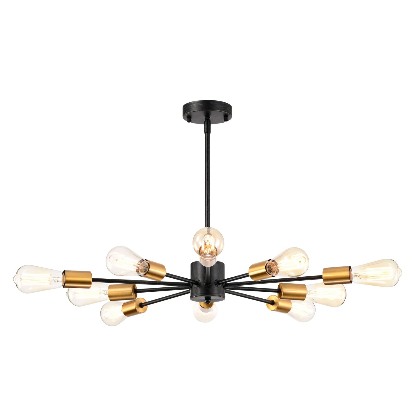 Lorena Antique Black and Metallic Gold Sputnik 10-Light Chandelier