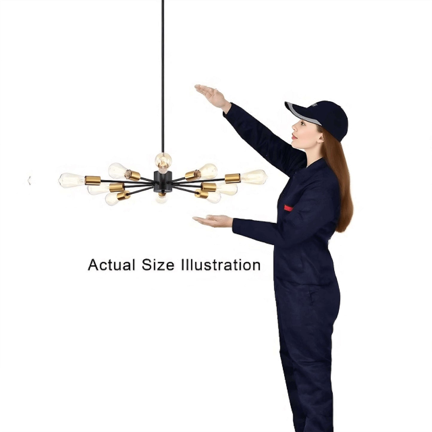 Lorena Antique Black and Metallic Gold Sputnik 10-Light Chandelier