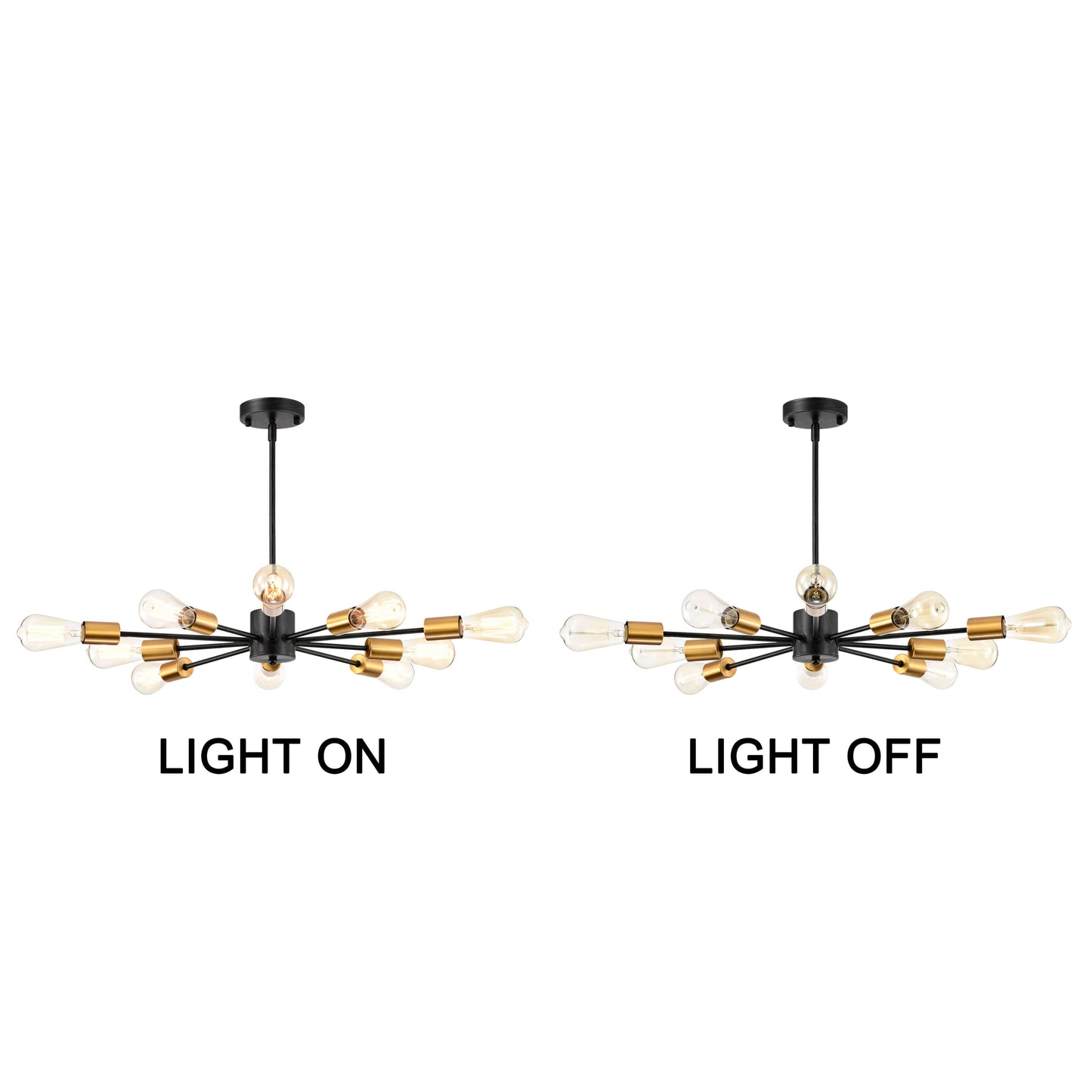 Lorena Antique Black and Metallic Gold Sputnik 10-Light Chandelier