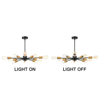 Lorena Antique Black and Metallic Gold Sputnik 10-Light Chandelier