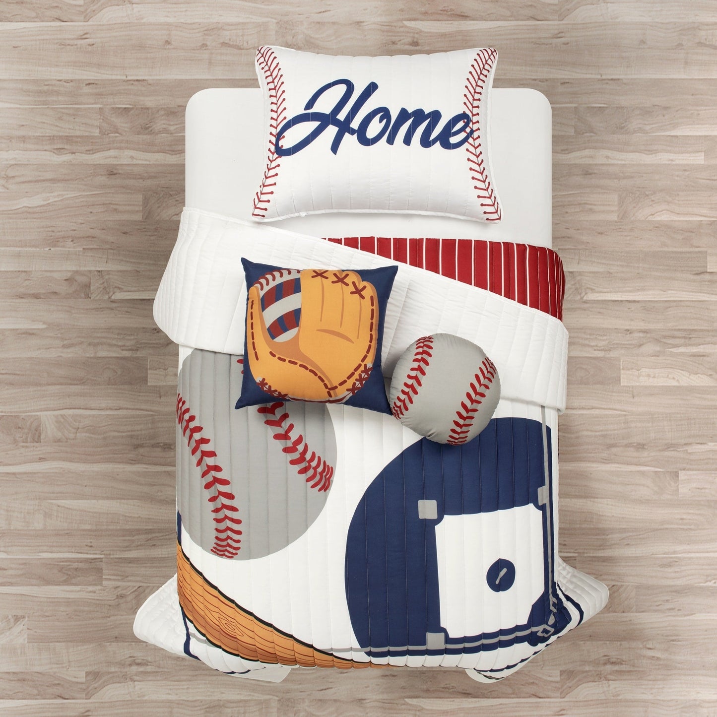Lush Decor Baseball Game Reversible Oversized Kids Quilt