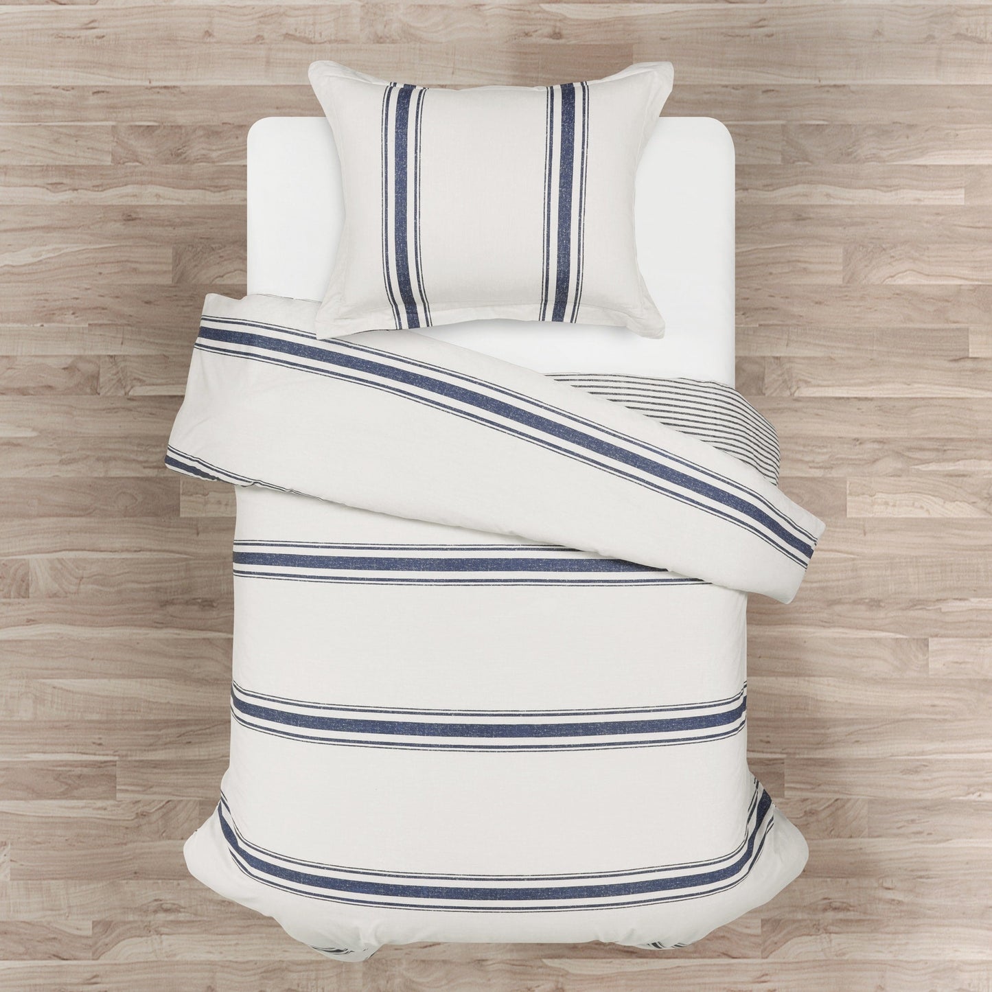 Lush Decor Farmhouse Stripe 3 Piece Duvet Cover Set