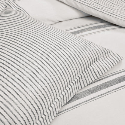 Lush Decor Farmhouse Stripe 3 Piece Duvet Cover Set