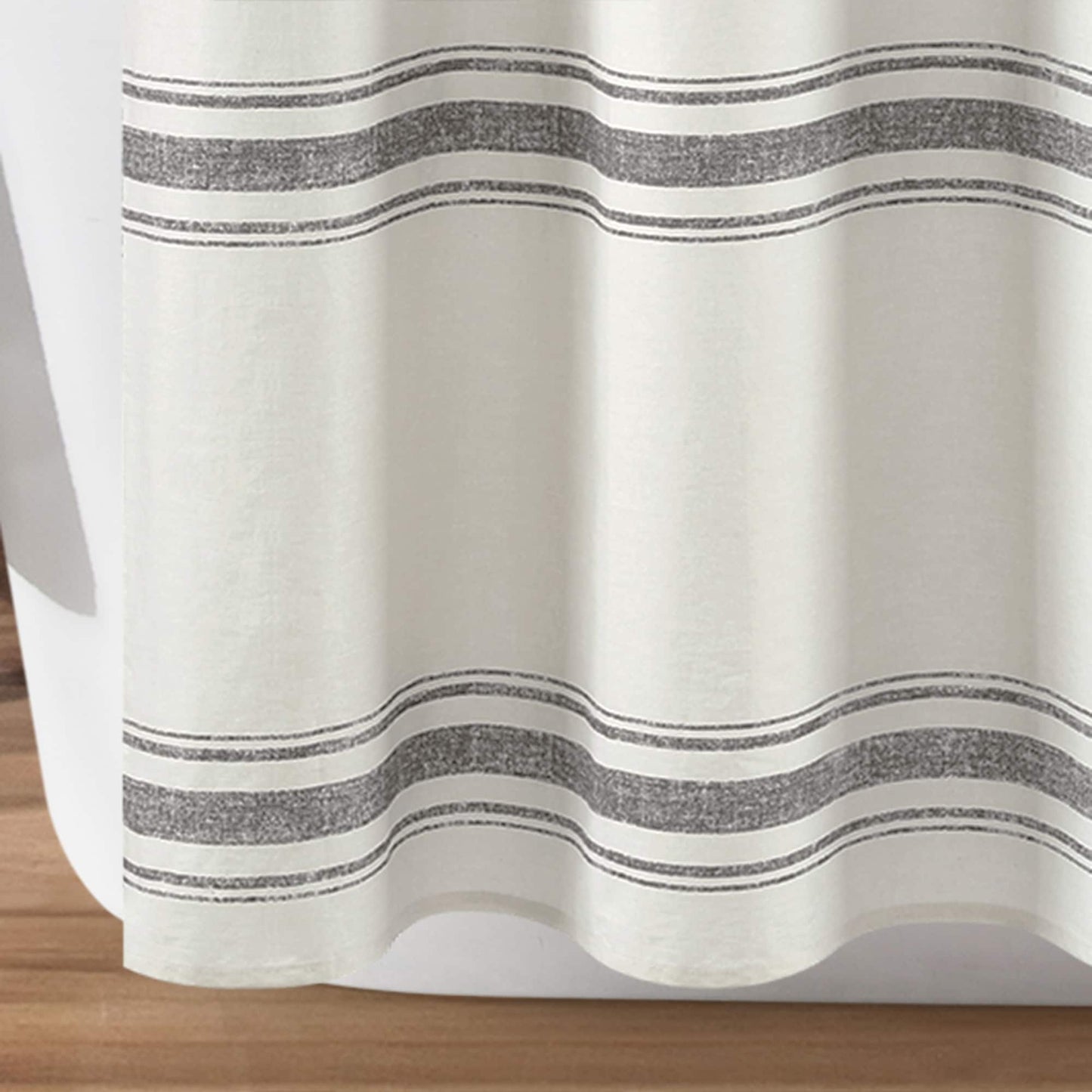 Lush Decor Farmhouse Stripe Shower Curtain