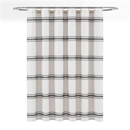 Lush Decor Farmhouse Stripe Shower Curtain