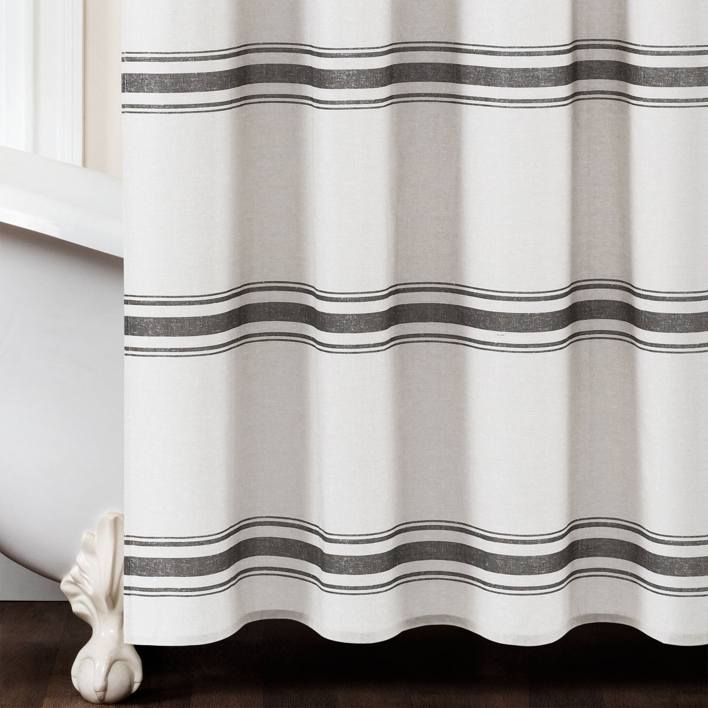 Lush Decor Farmhouse Stripe Shower Curtain