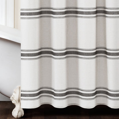 Lush Decor Farmhouse Stripe Shower Curtain