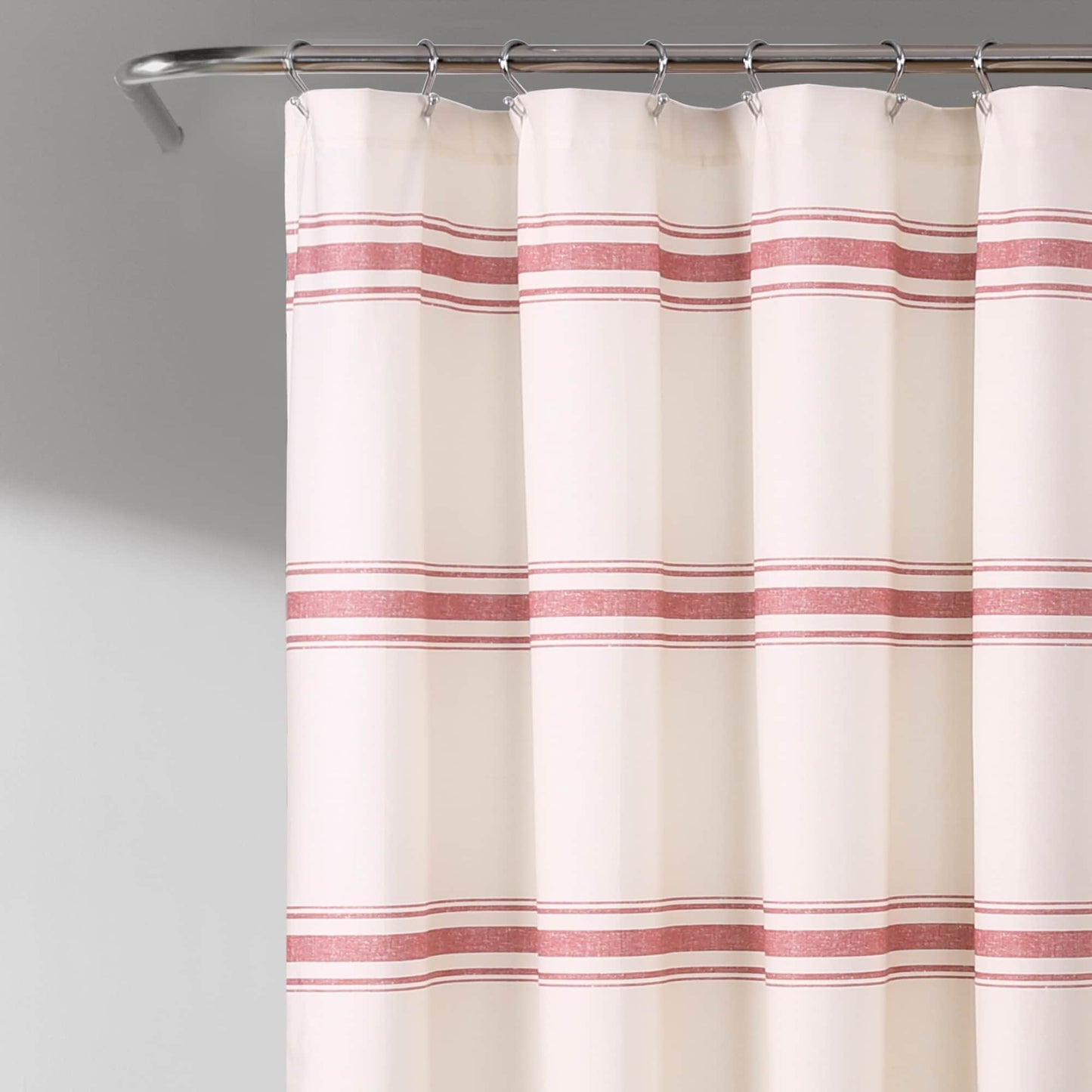 Lush Decor Farmhouse Stripe Shower Curtain