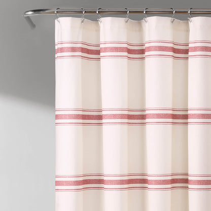 Lush Decor Farmhouse Stripe Shower Curtain