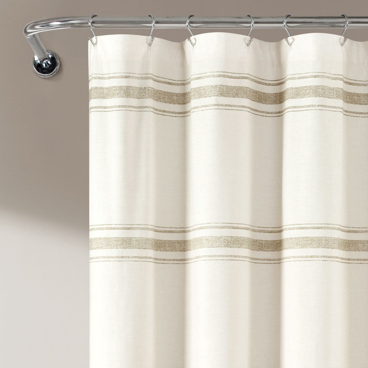 Lush Decor Farmhouse Stripe Shower Curtain