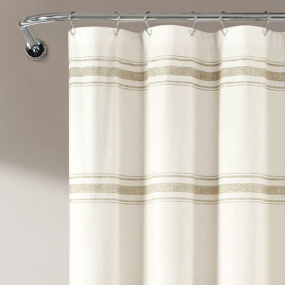 Lush Decor Farmhouse Stripe Shower Curtain