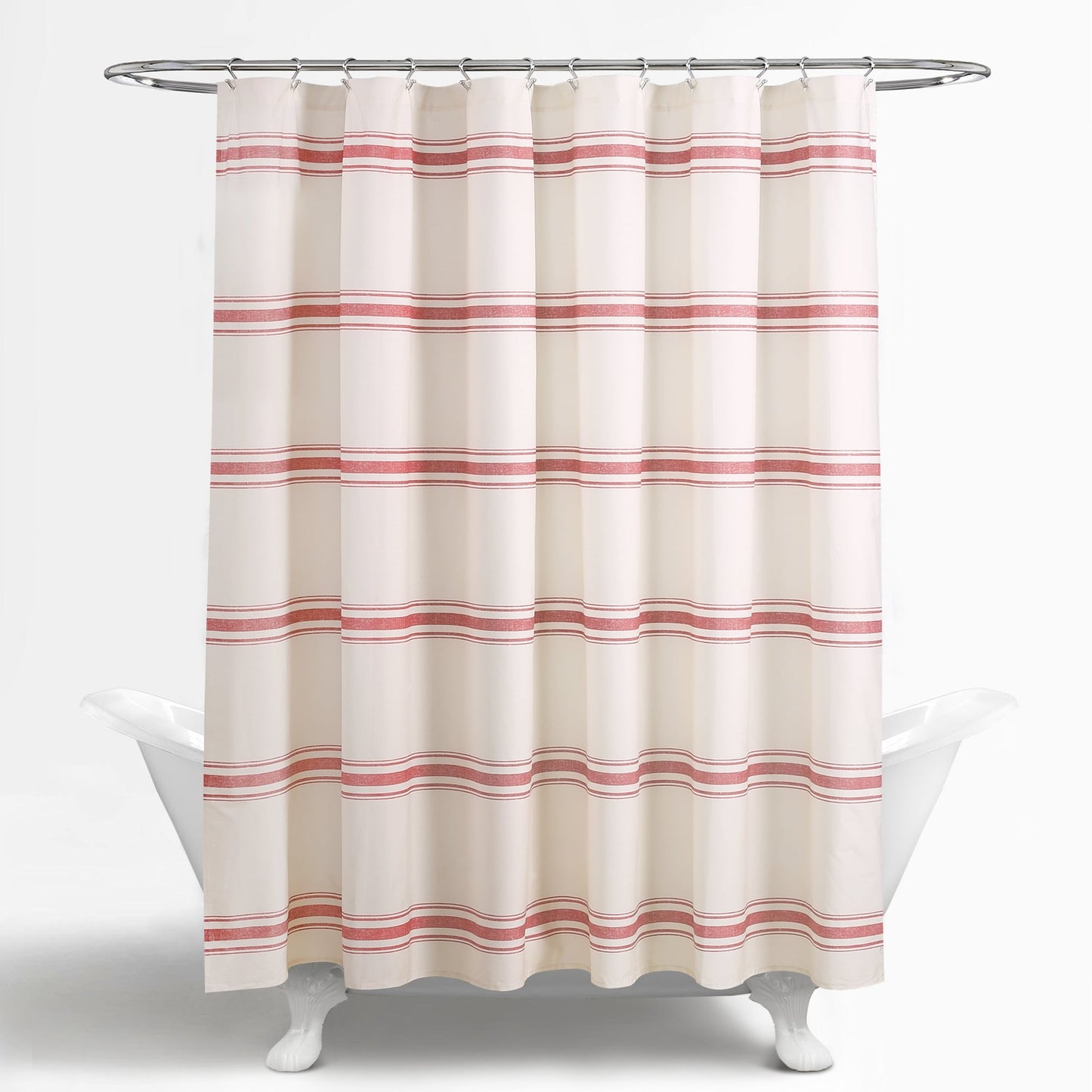 Lush Decor Farmhouse Stripe Shower Curtain