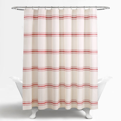 Lush Decor Farmhouse Stripe Shower Curtain