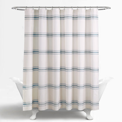 Lush Decor Farmhouse Stripe Shower Curtain