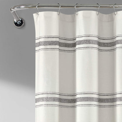 Lush Decor Farmhouse Stripe Shower Curtain