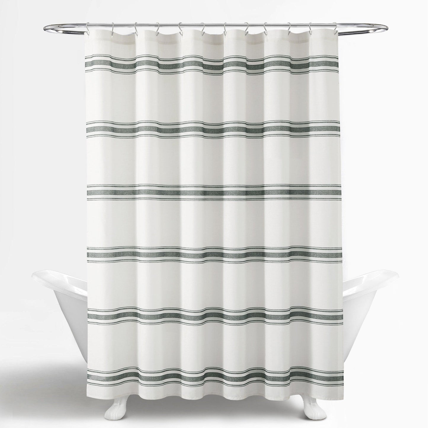 Lush Decor Farmhouse Stripe Shower Curtain