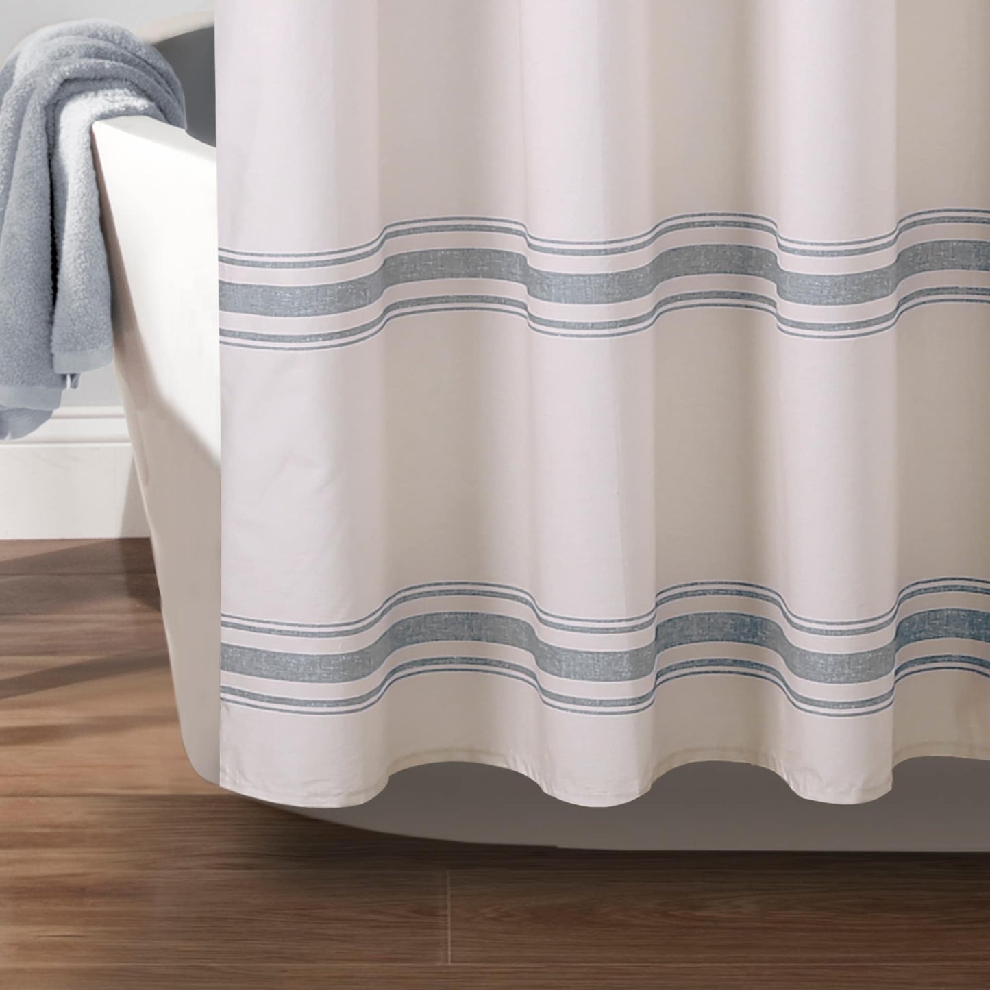 Lush Decor Farmhouse Stripe Shower Curtain