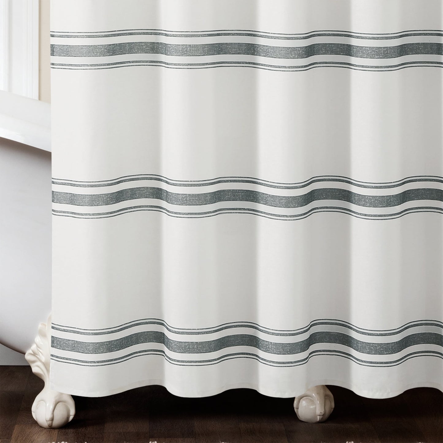 Lush Decor Farmhouse Stripe Shower Curtain