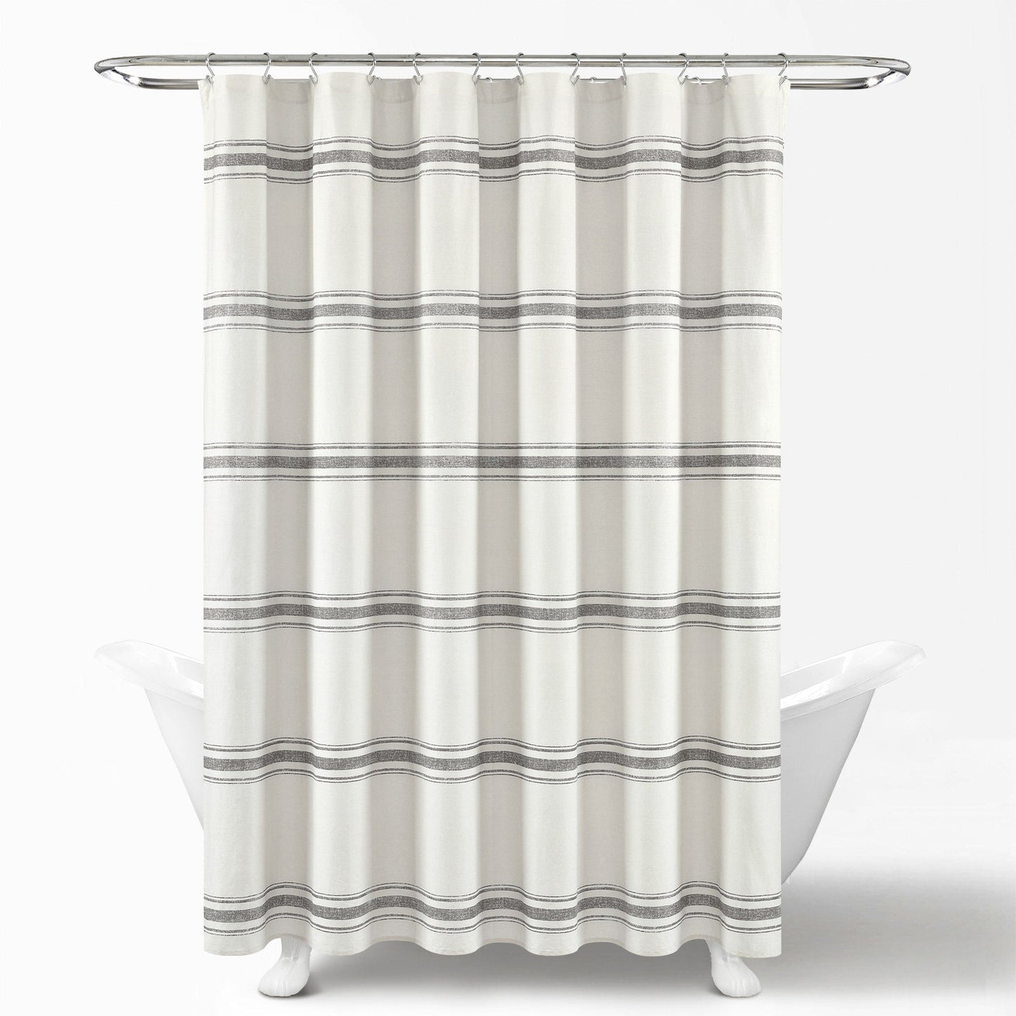 Lush Decor Farmhouse Stripe Shower Curtain