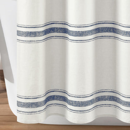 Lush Decor Farmhouse Stripe Shower Curtain