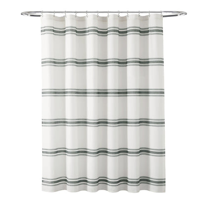 Lush Decor Farmhouse Stripe Shower Curtain