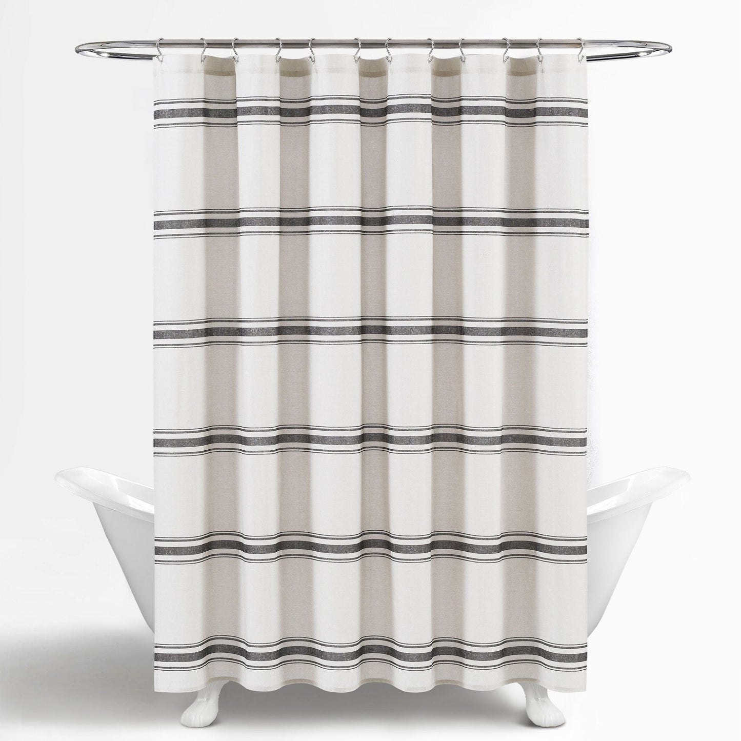 Lush Decor Farmhouse Stripe Shower Curtain
