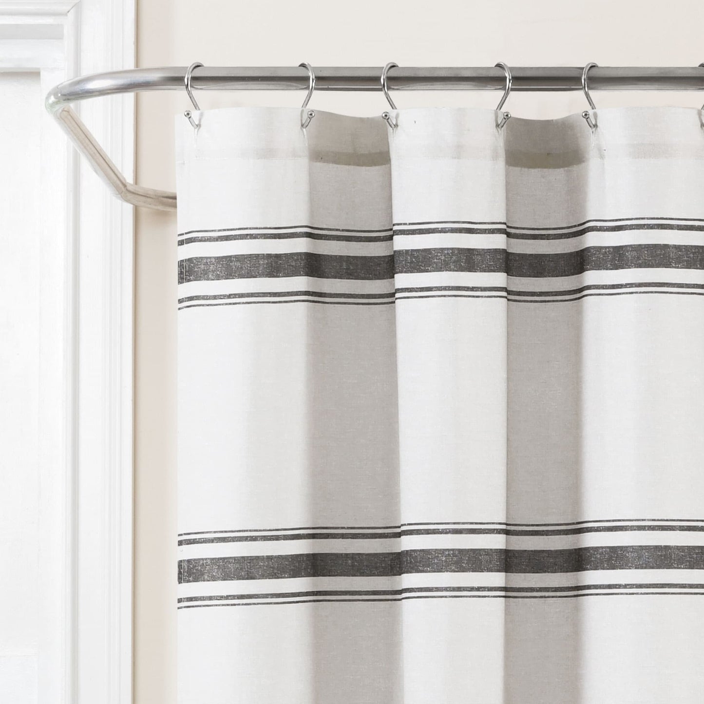 Lush Decor Farmhouse Stripe Shower Curtain