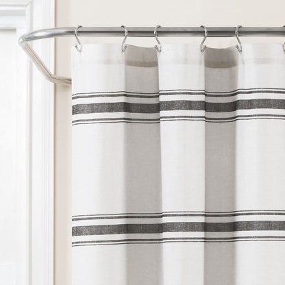Lush Decor Farmhouse Stripe Shower Curtain