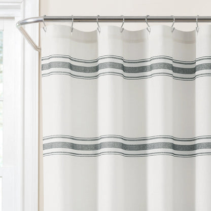 Lush Decor Farmhouse Stripe Shower Curtain