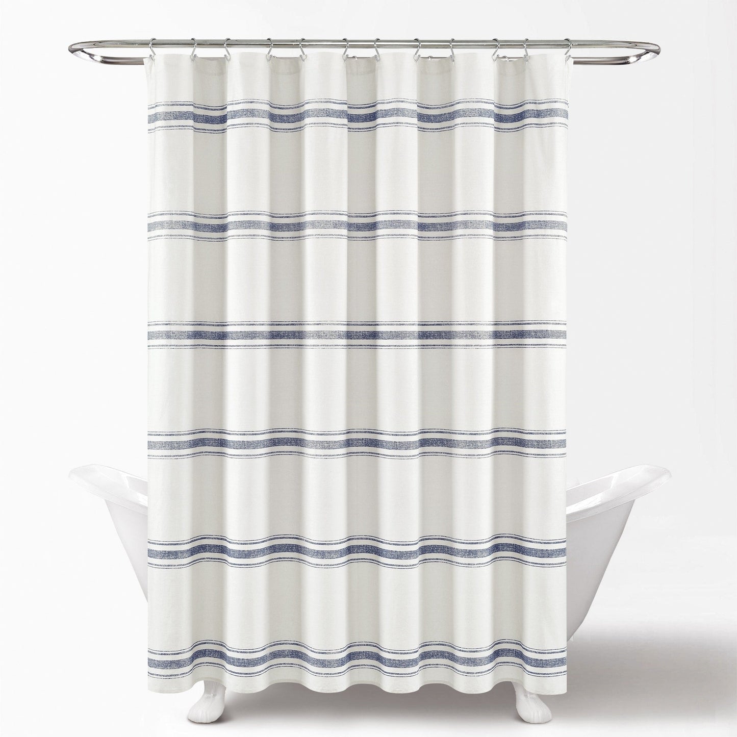 Lush Decor Farmhouse Stripe Shower Curtain