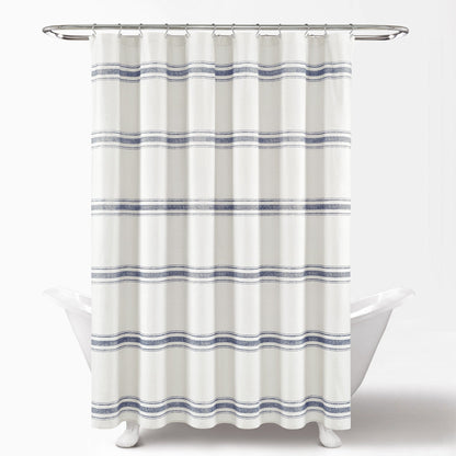 Lush Decor Farmhouse Stripe Shower Curtain