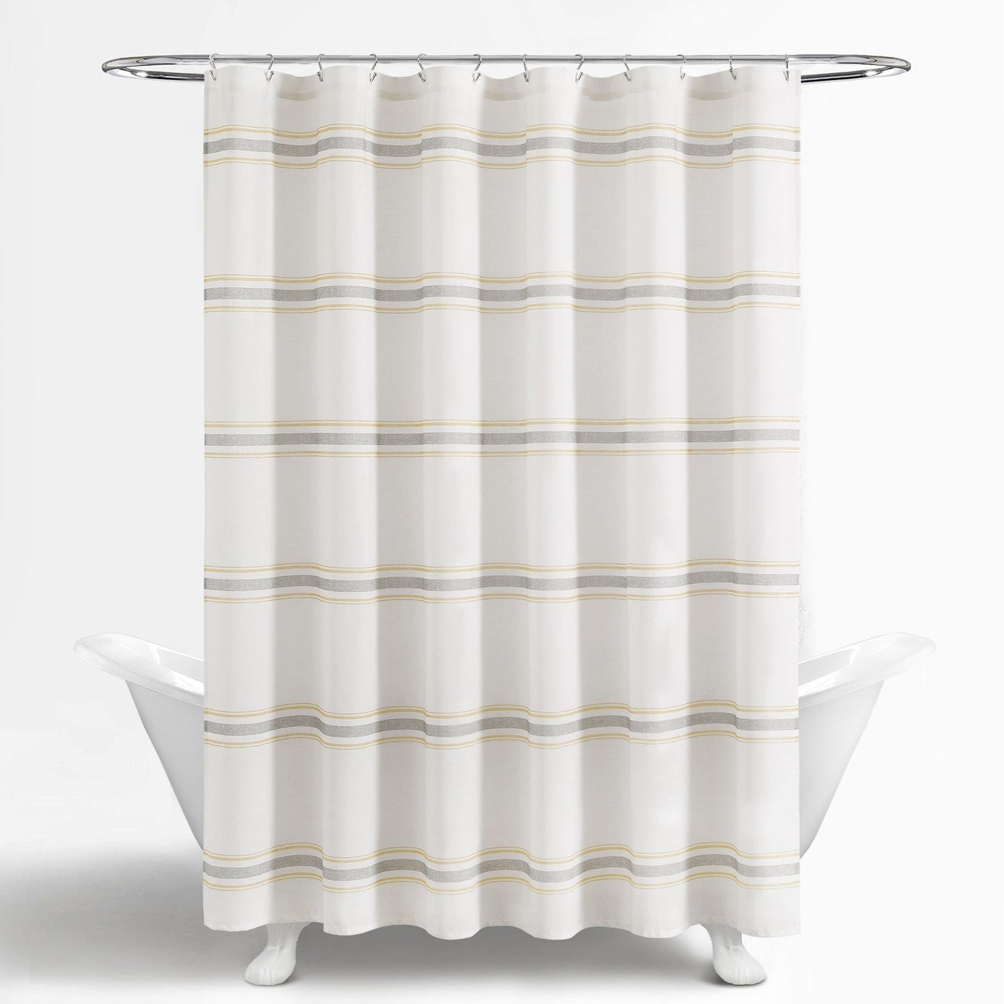 Lush Decor Farmhouse Stripe Shower Curtain