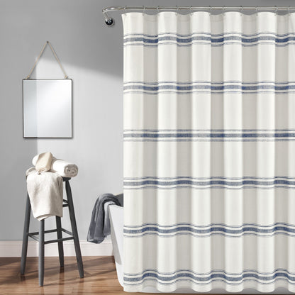Lush Decor Farmhouse Stripe Shower Curtain