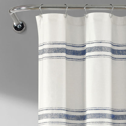 Lush Decor Farmhouse Stripe Shower Curtain