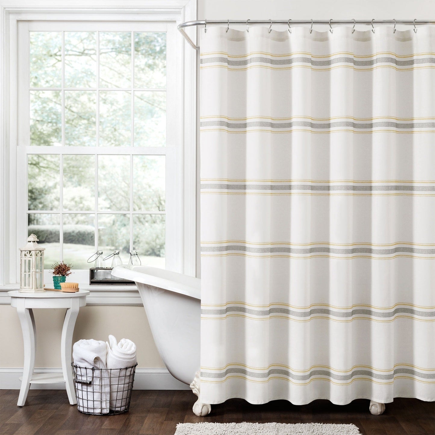 Lush Decor Farmhouse Stripe Shower Curtain