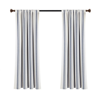 Lush Decor Farmhouse Stripe Yarn Dyed Cotton Window Curtain Panel Pair