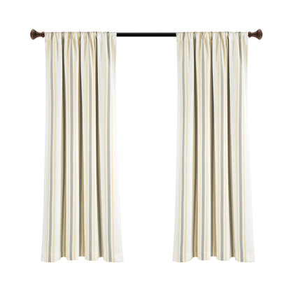 Lush Decor Farmhouse Stripe Yarn Dyed Cotton Window Curtain Panel Pair