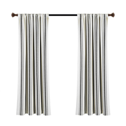Lush Decor Farmhouse Stripe Yarn Dyed Cotton Window Curtain Panel Pair