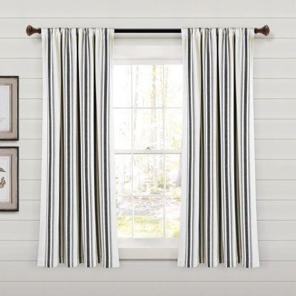 Lush Decor Farmhouse Stripe Yarn Dyed Cotton Window Curtain Panel Pair