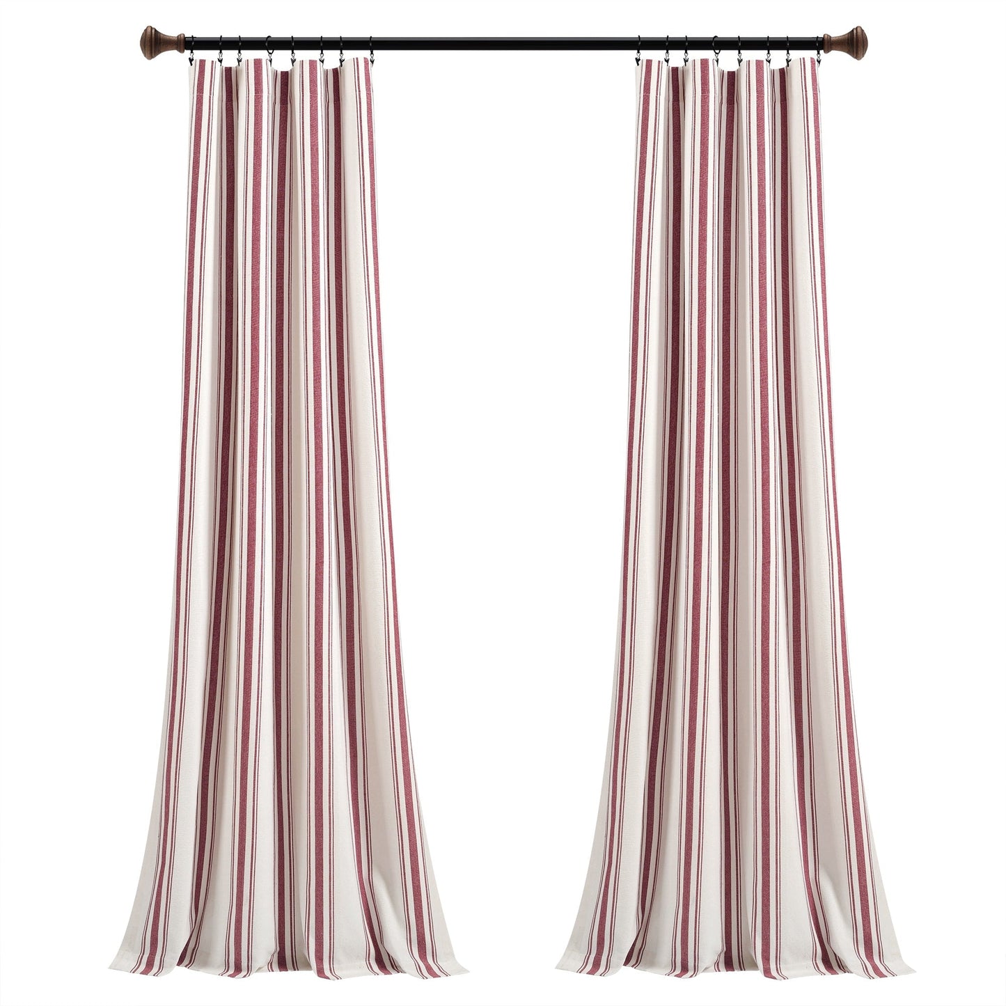 Lush Decor Farmhouse Stripe Yarn Dyed Cotton Window Curtain Panel Pair