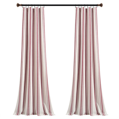 Lush Decor Farmhouse Stripe Yarn Dyed Cotton Window Curtain Panel Pair