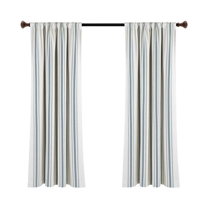 Lush Decor Farmhouse Stripe Yarn Dyed Cotton Window Curtain Panel Pair