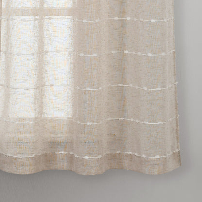 Lush Decor Farmhouse Textured Grommet Sheer Window Curtain Panel Pair