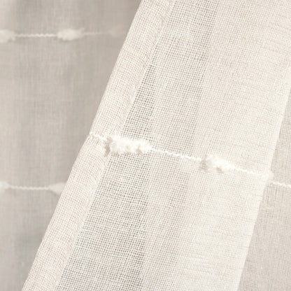 Lush Decor Farmhouse Textured Grommet Sheer Window Curtain Panel Pair