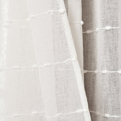 Lush Decor Farmhouse Textured Grommet Sheer Window Curtain Panel Pair