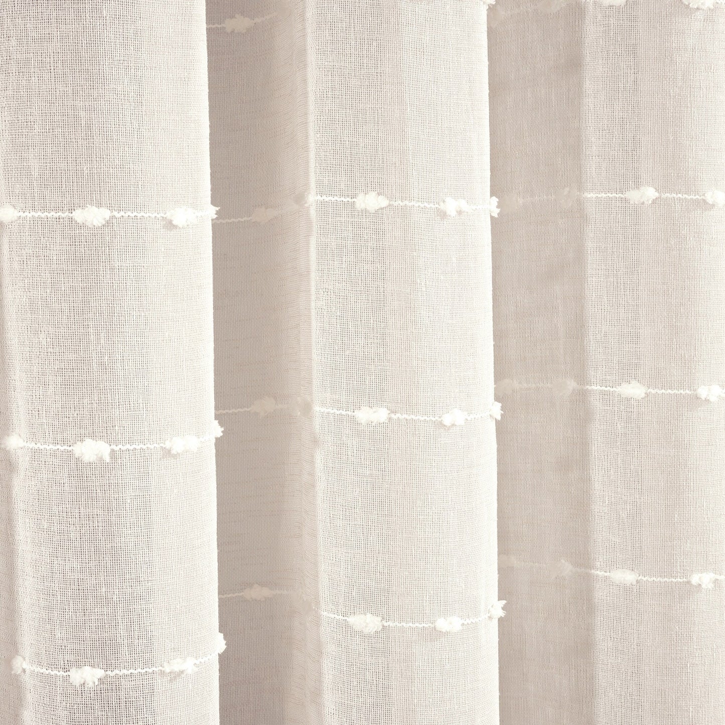 Lush Decor Farmhouse Textured Grommet Sheer Window Curtain Panel Pair