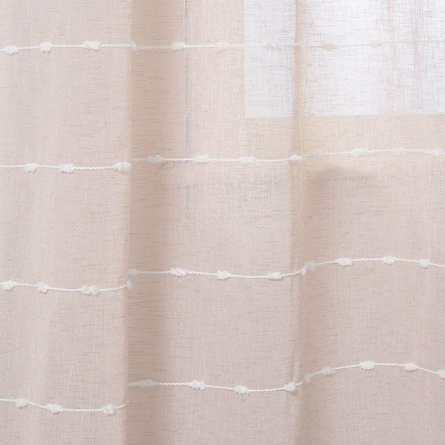 Lush Decor Farmhouse Textured Grommet Sheer Window Curtain Panel Pair