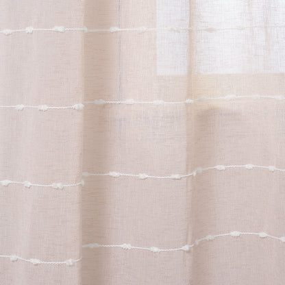 Lush Decor Farmhouse Textured Grommet Sheer Window Curtain Panel Pair